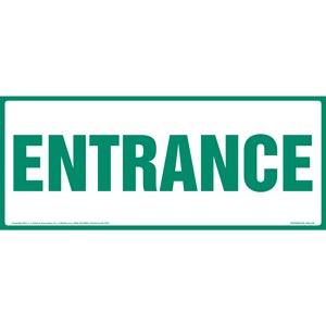 Entrance Sign - Green Text, Long Format
