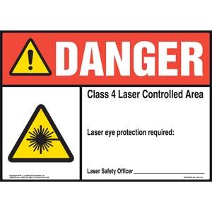 Danger: Laser Eye Protection Required - ANSI Sign