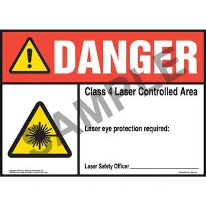 Danger: Laser Eye Protection Required - ANSI Sign