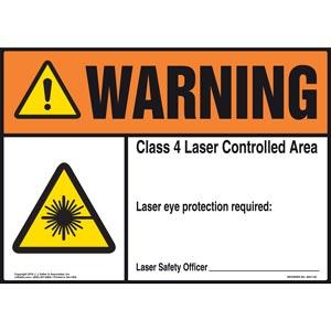 Warning: Laser Eye Protection Required - ANSI Sign