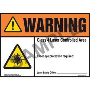 Warning: Laser Eye Protection Required - ANSI Sign