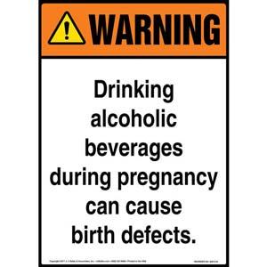 Warning: Drinking Alcoholic Beverages During Pregnancy Sign - ANSI