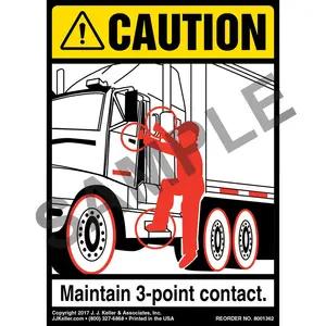Caution: 3-Point Contact Label, Tractor - ANSI