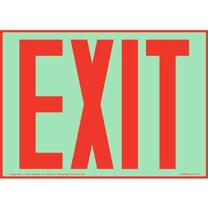 Exit Sign - Red Text, Glow In The Dark
