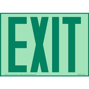 Exit Sign - Green Text, Glow In The Dark