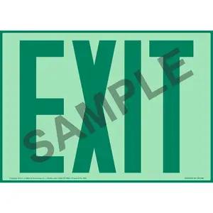 Exit Sign - Green Text, Glow In The Dark