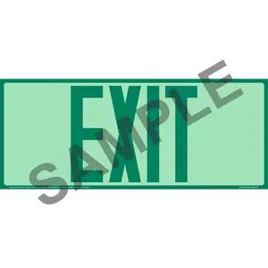 Exit Sign - Long Format, Green Text, Glow In The Dark