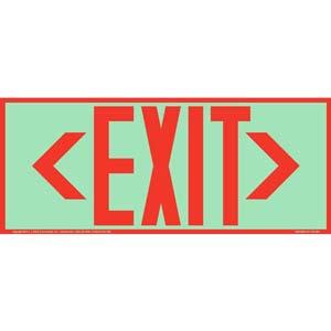 Directional Exit Left or Right Sign - Red, Long Format, Glow In The Dark