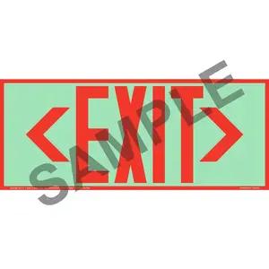 Directional Exit Left or Right Sign - Red, Long Format, Glow In The Dark