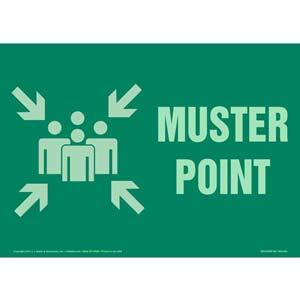 Muster Point Sign with Icon - Glow In The Dark