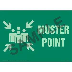 Muster Point Sign with Icon - Glow In The Dark