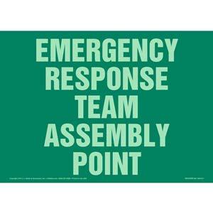 Emergency Response Team Assembly Point Sign - Glow In The Dark