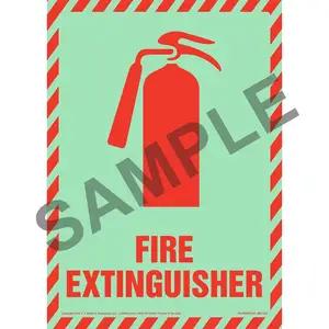 Fire Extinguisher Sign with Icon - Portrait, Glow In The Dark