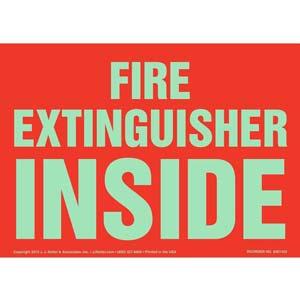 Fire Extinguisher Inside Sign - Glow In The Dark Text