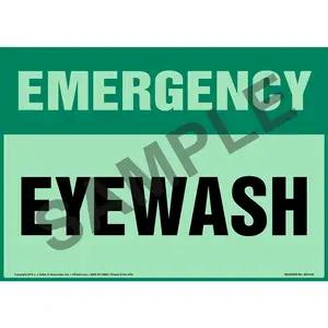 Emergency: Eye Wash Sign - Glow In The Dark