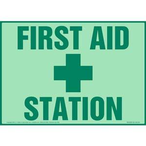 First Aid Station Sign - Glow In The Dark