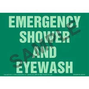 Emergency Shower And Eyewash Sign - Glow In The Dark