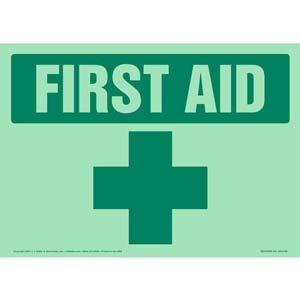 First Aid Sign - Glow In The Dark Background
