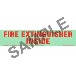 Fire Extinguisher Inside Label - Long Format, Glow In The Dark