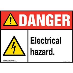 Danger: Electrical Hazard Sign - ANSI, Glow In The Dark