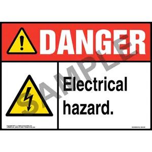 Danger: Electrical Hazard Sign - ANSI, Glow In The Dark