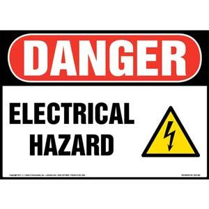 Danger: Electrical Hazard Sign - OSHA, Glow In The Dark