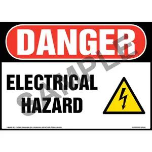 Danger: Electrical Hazard Sign - OSHA, Glow In The Dark