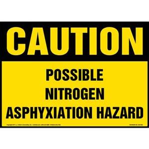 Caution: Possible Nitrogen Asphyxiation Hazard Sign - OSHA