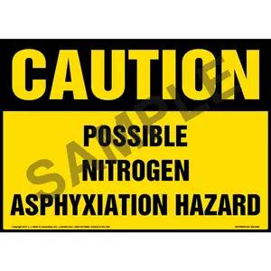 Caution: Possible Nitrogen Asphyxiation Hazard Sign - OSHA