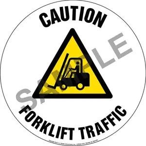 Caution: Forklift Traffic Floor Sign with Icon