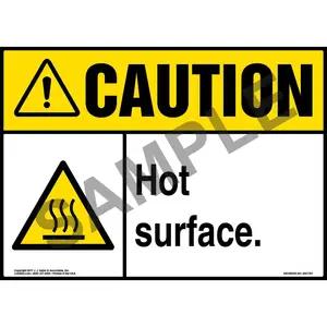 Caution: Hot Surface Sign with Icon - ANSI
