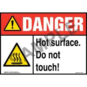 Danger: Hot Surface. Do Not Touch! Sign with Icon - ANSI
