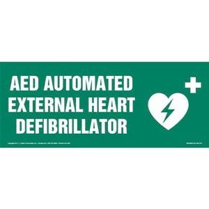 AED Automated External Heart Defibrillator Sign with Icon