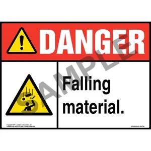 Danger: Falling Material Sign with Icon - ANSI