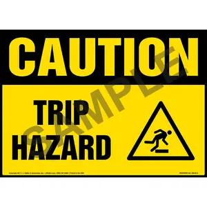 Caution: Trip Hazard Sign with Icon - OSHA