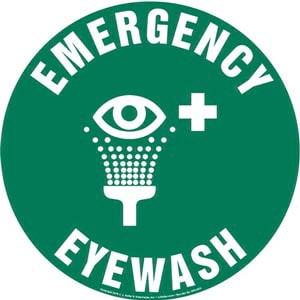 Emergency Eyewash Sign with Icon - Round