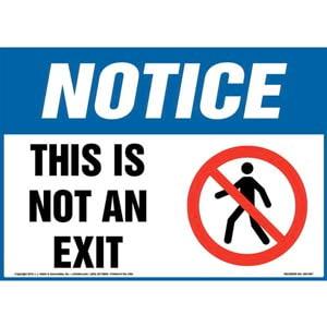 Notice: This Is Not An Exit Sign with Icon - OSHA, Landscape