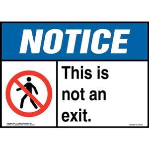 Notice: This Is Not An Exit Sign with Icon - ANSI, Landscape
