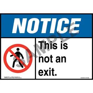 Notice: This Is Not An Exit Sign with Icon - ANSI, Landscape