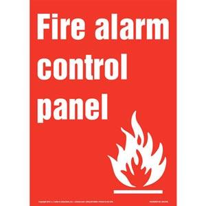 Fire Alarm Control Panel Sign with Icon - Portrait