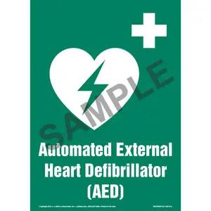 Automated External Heart Defibrillator (AED) Sign with Icon