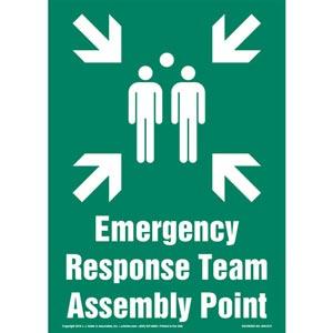 Emergency Response Team Assembly Point Sign with Icon - Portrait