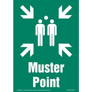 Muster Point Sign with Icon - Portrait