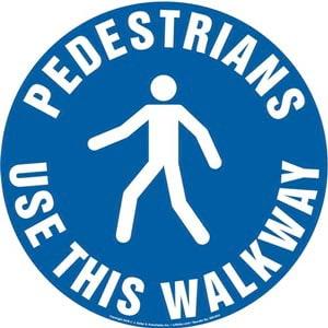 Pedestrians: Use This Walkway Sign with Icon - Round