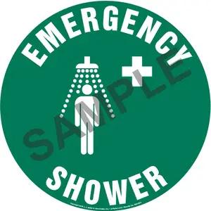 Emergency Shower Sign with Icon - Round