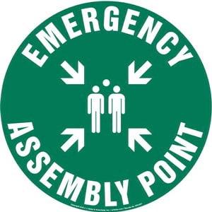 Emergency Assembly Point Sign with Icon - Round