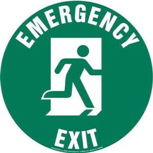 Emergency Exit Right Sign with Icon - Round