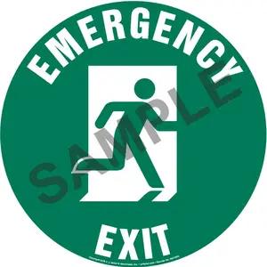 Emergency Exit Right Sign with Icon - Round