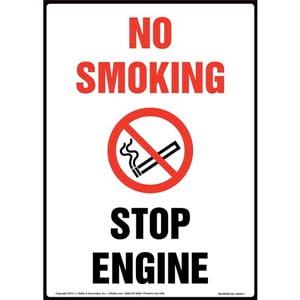 No Smoking: Stop Engine Sign