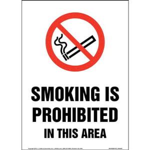 Smoking Is Prohibited In This Area Sign with Icon